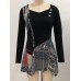 Vintage Women Print Patchwork Irregular Hem Mini Dress