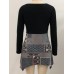 Vintage Women Print Patchwork Irregular Hem Mini Dress