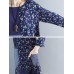 Vintage Women Cotton Linen Loose Print Patchwork Dress with Pockets