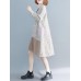 Vintage Women Cotton Linen Loose Print Patchwork Dress with Pockets