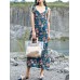 Casual Women Loose Floral Print V-Neck Strap Dress