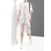 Casual Women Fake Two Pieces Polka Dot O-Neck Short Sleeve Dress