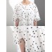 Casual Women Fake Two Pieces Polka Dot O-Neck Short Sleeve Dress