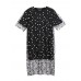 Casual Women Fake Two Pieces Polka Dot O-Neck Short Sleeve Dress