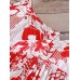 Casual Women Loose Floral Print O-Neck Strap Chiffon Dress