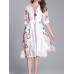 Casual Women Printed V-Neck Chiffon Dress