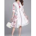 Casual Women Printed V-Neck Chiffon Dress