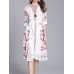 Casual Women Printed V-Neck Chiffon Dress