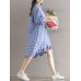 Women Casual Plaid Lapel Shirt Dress