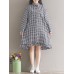 Women Casual Plaid Lapel Shirt Dress