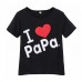 Baby Short Sleeved T-shirt I Love Papa Mama Children Clothes