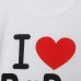 Baby Short Sleeved T-shirt I Love Papa Mama Children Clothes
