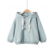 Girls Pure Color Jacket Boys Kids Winter Warm Hooded Coats