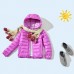 Kids Light Weight Pure Color Long Sleeve Zipper Winter Hooded Down Jacket