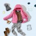 Kids Light Weight Pure Color Long Sleeve Zipper Winter Hooded Down Jacket