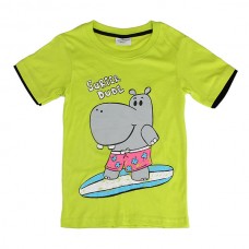 2015 New Lovely Hippo Baby Children Boy Pure Cotton Short Sleeve T-shirt Top