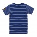 2015 New Little Maven Blue White Stripe Baby Children Boy Cotton Short Sleeve T-shirt