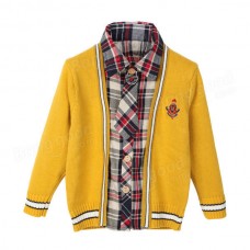 Baby Children Boys Wool Bow Thick Tie Plaid Sweater