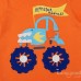 2015 New Little Maven Orange Lovely Car Boy Cotton Short Sleeve T-shirt Top