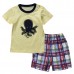 2015 New Lovely Octopus Yellow Baby Children Boy Pure Cotton Short Sleeve + Shorts Suit