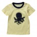 2015 New Lovely Octopus Yellow Baby Children Boy Pure Cotton Short Sleeve + Shorts Suit