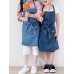 Children Gardening Cooking Cotton Linen Aprons Denim Dress with Pockets