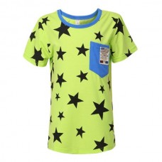 Summer Kid Children Boy Cotton Five Star Pattern T-shirt Clothing