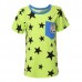 Summer Kid Children Boy Cotton Five Star Pattern T-shirt Clothing