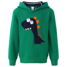 Kid Boys Casual Long Sleeve Dinosaur Pattern Hooded Sweatshirt