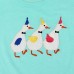 2015 New Little Maven Lovely Swan Baby Children Boy Cotton Short Sleeve T-shirt Top