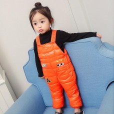Cute Baby Kids Sleeveless Printed Cotton Padded Winter Jumpsuit