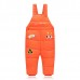 Cute Baby Kids Sleeveless Printed Cotton Padded Winter Jumpsuit