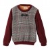 Baby Children Boys Thick Tie Lattice Plaid Fur Sweater