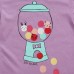 2015 New Little Maven Baby Children Girl Purple Cotton Short Sleeve T-shirt Top