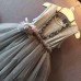 Gray Kids Girl Princess Sleeveless Dress Toddler Vintage Wedding Party Pageant Flower Bow Tulle Tutu
