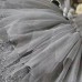 Gray Kids Girl Princess Sleeveless Dress Toddler Vintage Wedding Party Pageant Flower Bow Tulle Tutu