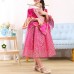 Rose Red Kid Girls Half Sleeve Printed Party Princess Dress