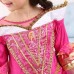 Rose Red Kid Girls Half Sleeve Printed Party Princess Dress