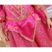Rose Red Kid Girls Half Sleeve Printed Party Princess Dress
