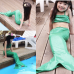 Girl Little Mermaid Tail Bikini Set Swimmable Swimming Princess Costume Swimsuit