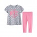2015 New Little Maven Baby Girl Children Summer Grey Short Sleeve T-shirt Top+Plant