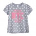 2015 New Little Maven Baby Girl Children Summer Grey Short Sleeve T-shirt Top+Plant