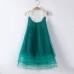 Girls Children Pearls Lace Stitching O-neck Knee Length Princess Dress