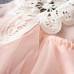 Girls Children Pearls Lace Stitching O-neck Knee Length Princess Dress