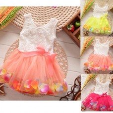 Baby Girls Summer Rose Colorful Tutu Princess Dress