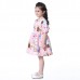 Kid Girls Pattern Printed Short Sleeve Princess Dress