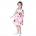 Kid Girls Pattern Printed Short Sleeve Princess Dress