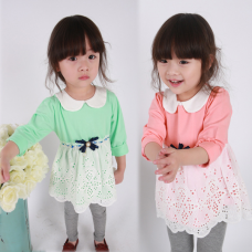 Baby Girls Long Sleeve Stitching Styles Princess Dress
