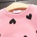 Baby Kids Girls Heart Printed Long Sleeve Sweatshirt & Leggings Set