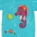 2015 New Summer Baby Girl Children Sea Horse Green Cotton Short Sleeve T-shirt